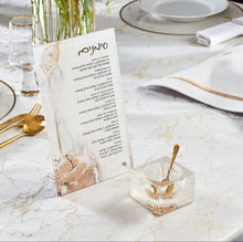 Load image into Gallery viewer, Tabletop Simanim Card and Honey Dish Set