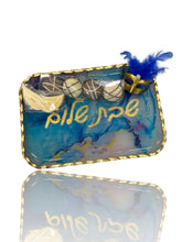 Load image into Gallery viewer, Blue Marble Shabbat Tray Mishloach Manot