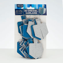 Load image into Gallery viewer, Chanukah Blue And Silver Dreidel Glitter Garland