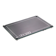 Load image into Gallery viewer, Embroidered Black Leatherette Lucite and Glass Top Challah Board