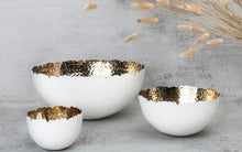 Load image into Gallery viewer, White and Gold Serving Bowl
