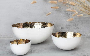 White and Gold Serving Bowl