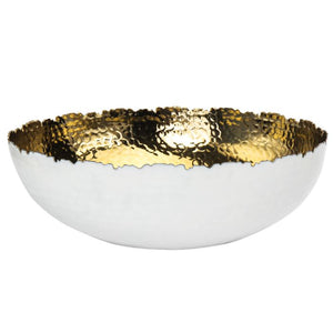 White and Gold Serving Bowl