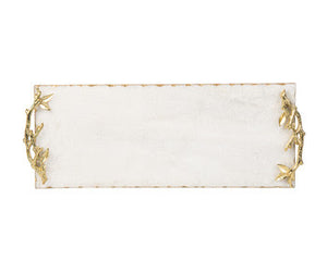 Golden Branch 18x7 Marble Tray