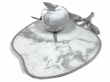 Load image into Gallery viewer, Marble Fusion Apple Plate with Honey Jar