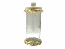 Load image into Gallery viewer, Large Glass Canister With Marble And Gold Lid