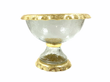 Load image into Gallery viewer, Glass Footed Bowl with Gold Border