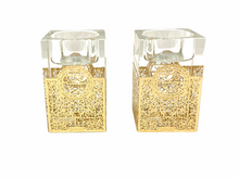 Load image into Gallery viewer, Crystal with Gold Metalwork Tea light Holders