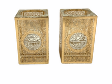 Load image into Gallery viewer, Crystal with Gold/Silver Metalwork Tea light Holders - "Shabbat Kodesh"