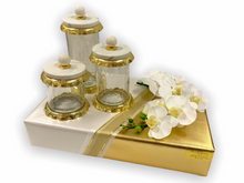 Load image into Gallery viewer, Three Piece Glass Canister Gift Set