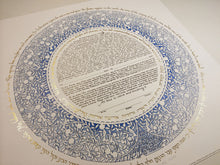 Load image into Gallery viewer, Blue Silhouette Ketubah By Mickie Caspi