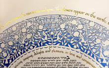 Load image into Gallery viewer, Blue Silhouette Ketubah By Mickie Caspi