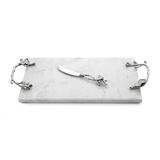 Load image into Gallery viewer, White Orchid Cheese Board w/ Knife By Michael Aram