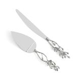 Load image into Gallery viewer, White Orchid Wedding Cake Knife & Server Set By Michael Aram