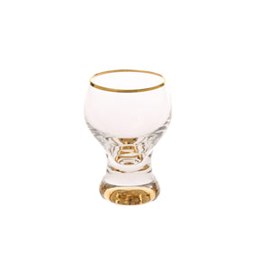 Liquor Glasses With Gold Base And Rim - Set Of Six