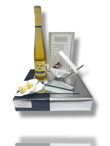 Silver Diagonal Honey Dish Wrapped Gift Set