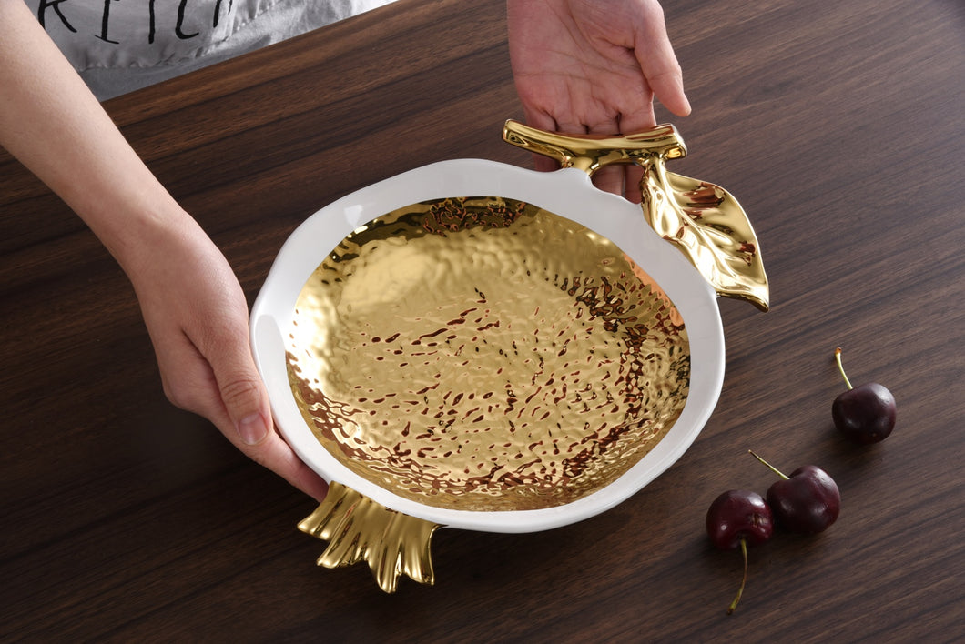 Pomegranate Plate Wrapped Gift