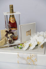 Load image into Gallery viewer, Deluxe Challah Board Mishloach Manot with Lucite Wine Stand
