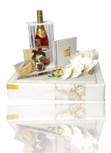 Load image into Gallery viewer, Deluxe Challah Board Mishloach Manot with Lucite Wine Stand
