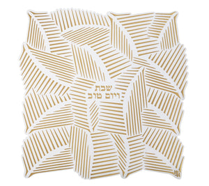Gold Line Geometric Challah cover