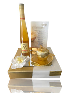Gold Honey Dish Wrapped Gift Set