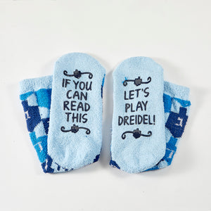 "Let's Play Dreidel" Cozy Adult Slipper Socks