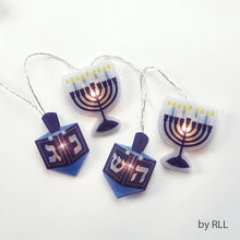 Load image into Gallery viewer, Battery Operated Chanukah Hologram Light Set
