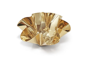 Gold Ruffle Bowl Low & Wide