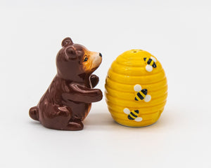 Bear and Beehive Salt and Pepper Shakers