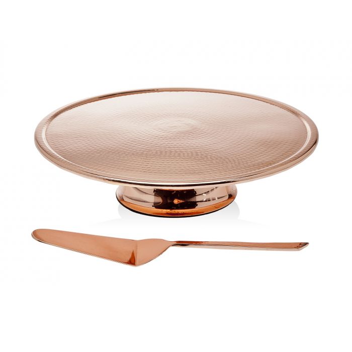 Copper Finish Cake Stand with Server