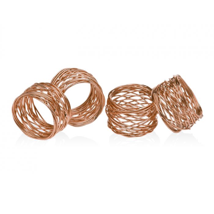 Round Copper Mesh Napkin Rings (Set of Four)