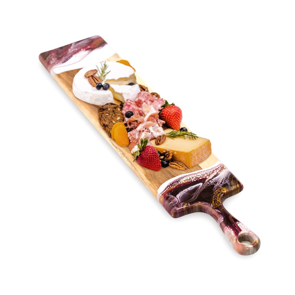 Fitz and Floyd Caleb Acacia Wood Mini Charcuterie Serve Boards, Set of 4, Brown