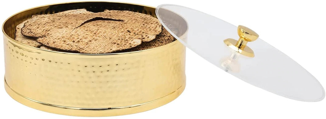 Hammered Gold Stainless Matzah Box