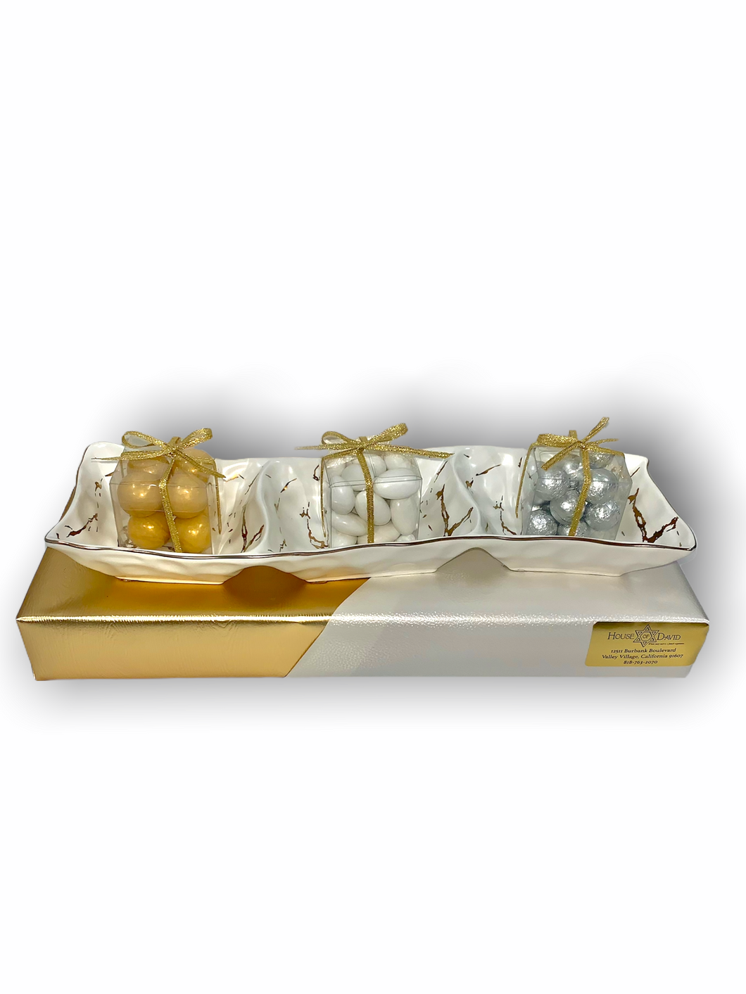 Wrapped Three Compartment Tray Gift