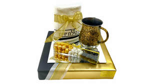 Wash Cup and Towel Gift Set - Gold and Black