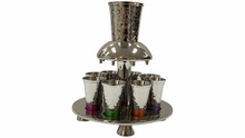 Load image into Gallery viewer, Hammered Kiddush Fountain with Colored Rings

