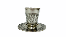 Load image into Gallery viewer, Stainless Steel Kiddush Cup with Pomegranate Etching
