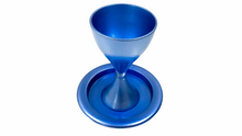 Load image into Gallery viewer, Blue Anodized Stemmed Kiddush Cup

