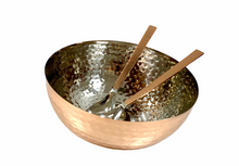 Load image into Gallery viewer, Hammered Copper Salad Bowl (w/ Servers)
