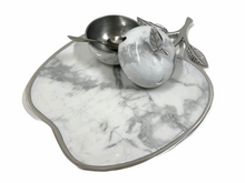 Load image into Gallery viewer, Marble Fusion Apple Plate with Honey Jar

