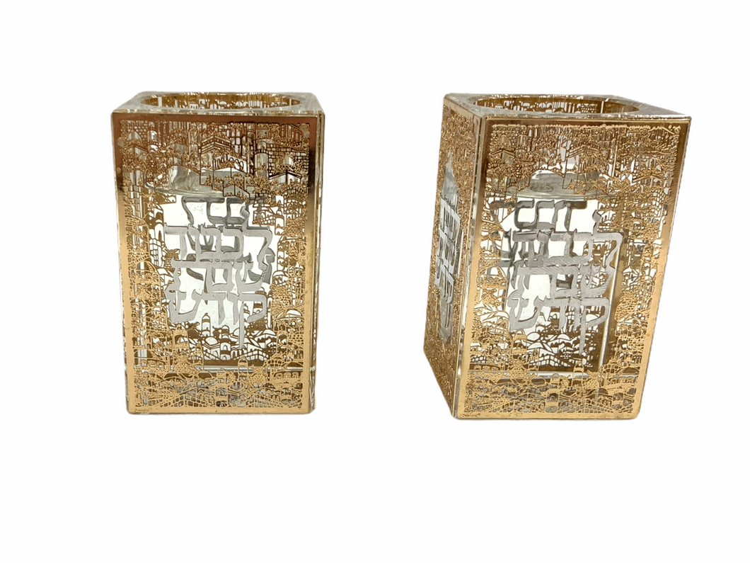 Crystal with Metalwork Tea light Holders - 