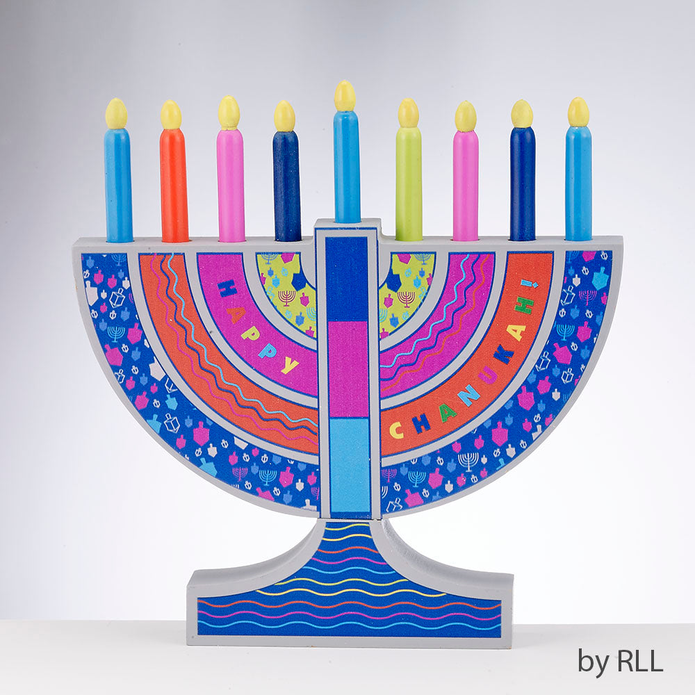 My Play Wood Menorah With Removable Wood Candles