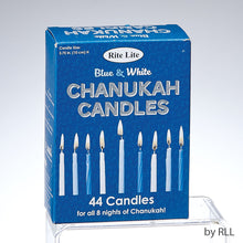 Load image into Gallery viewer, Channukah Menorah Candles Blue and White
