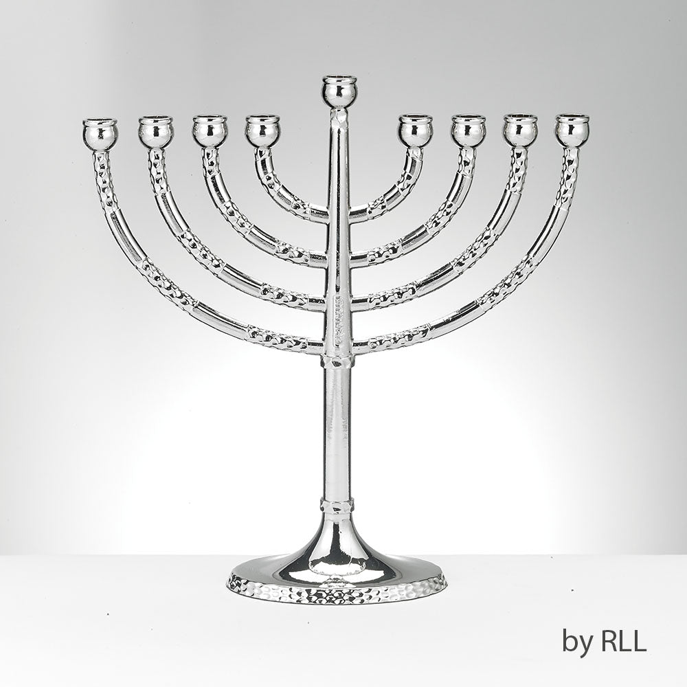 Classic Elegance Menorah with Hammered Accents