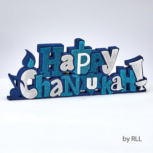 "Happy Chanukah" Foam Decoration with Glitter Accents
