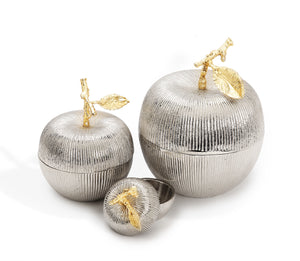 2.5"D Silver Apple Shaped Jar by Classic Touch