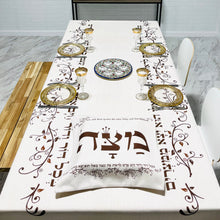 Load image into Gallery viewer, Classic Passover (פסח Pesach) Tablecloth + FREE Matching Matzah Cover
