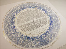 Load image into Gallery viewer, Blue Silhouette Ketubah By Mickie Caspi
