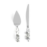 Load image into Gallery viewer, White Orchid Wedding Cake Knife &amp; Server Set By Michael Aram
