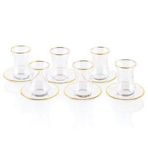 Classic Glass Cups & Saucer